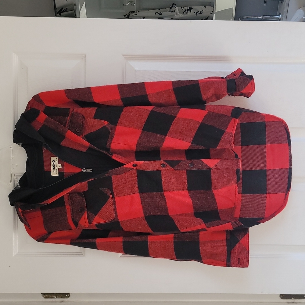 Casino Plaid Collection Small, red and black checked flannel